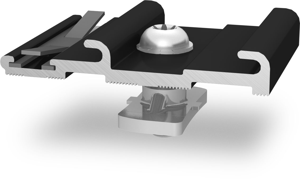 K2 InsertionRail CrossConnector, schwarz eloxiert