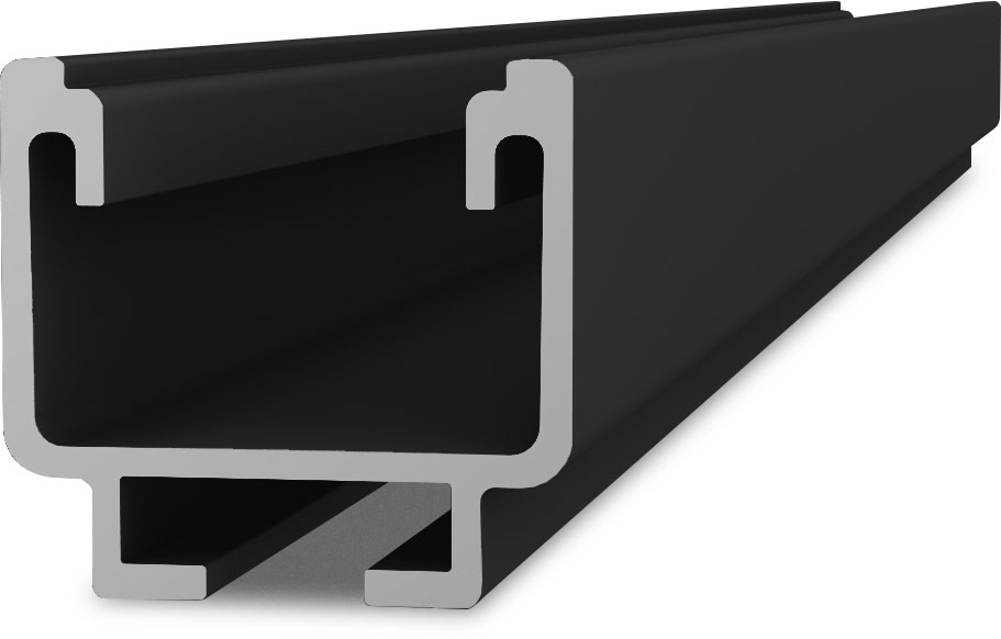 K2 SolidRail Light: 4.40 m, schwarz eloxiert