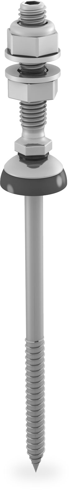 K2 Solarbefestiger mit Faserzement Dichtung 8x200/70 für Holz Unterkonstruktion