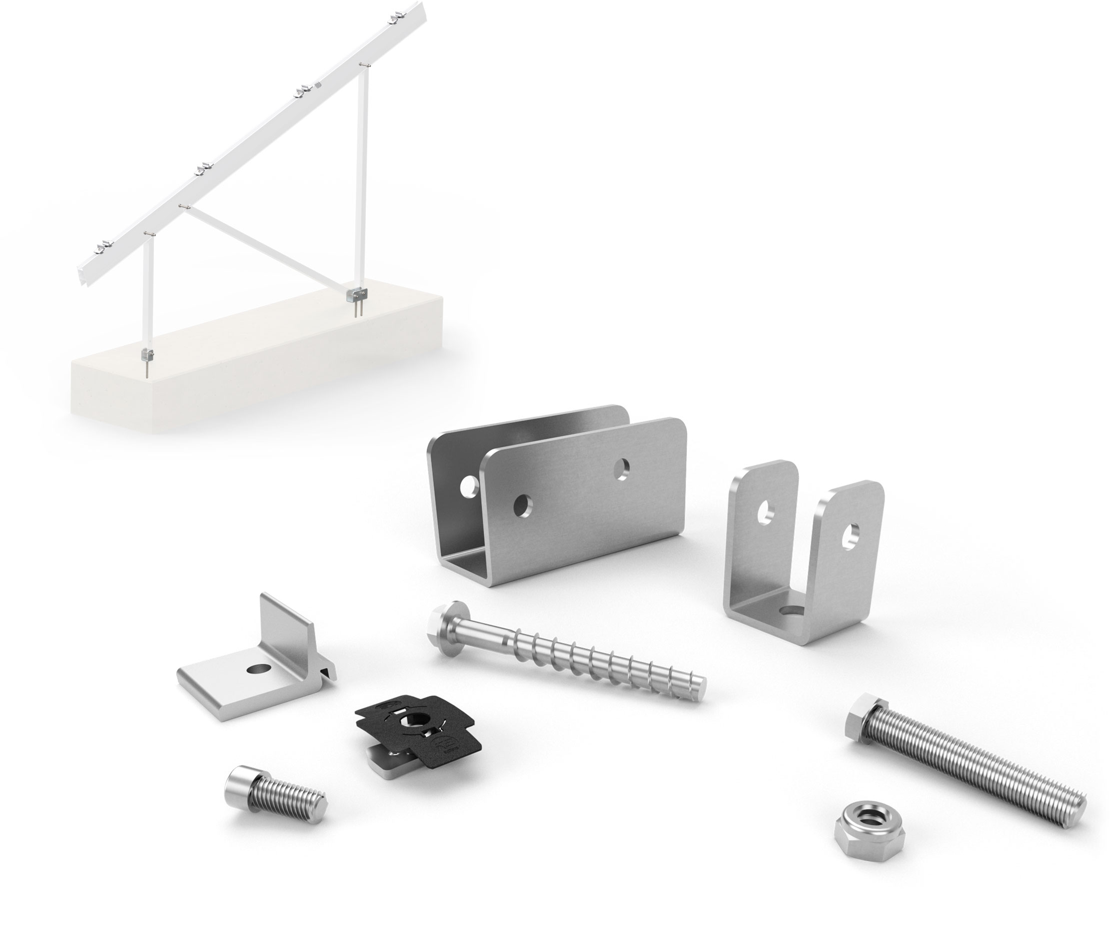 K2 N-Rack Kit für die Anbindung an Betonfundamente