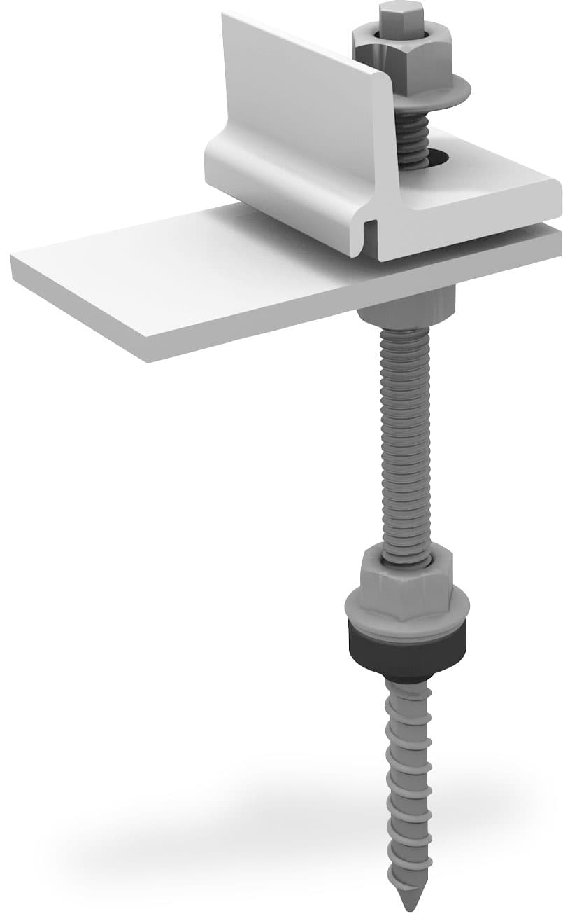 K2 SingleRail  Stockschraube M12x300 mit Climber und Faserzementdichtung, für Holz Unterkostruktion