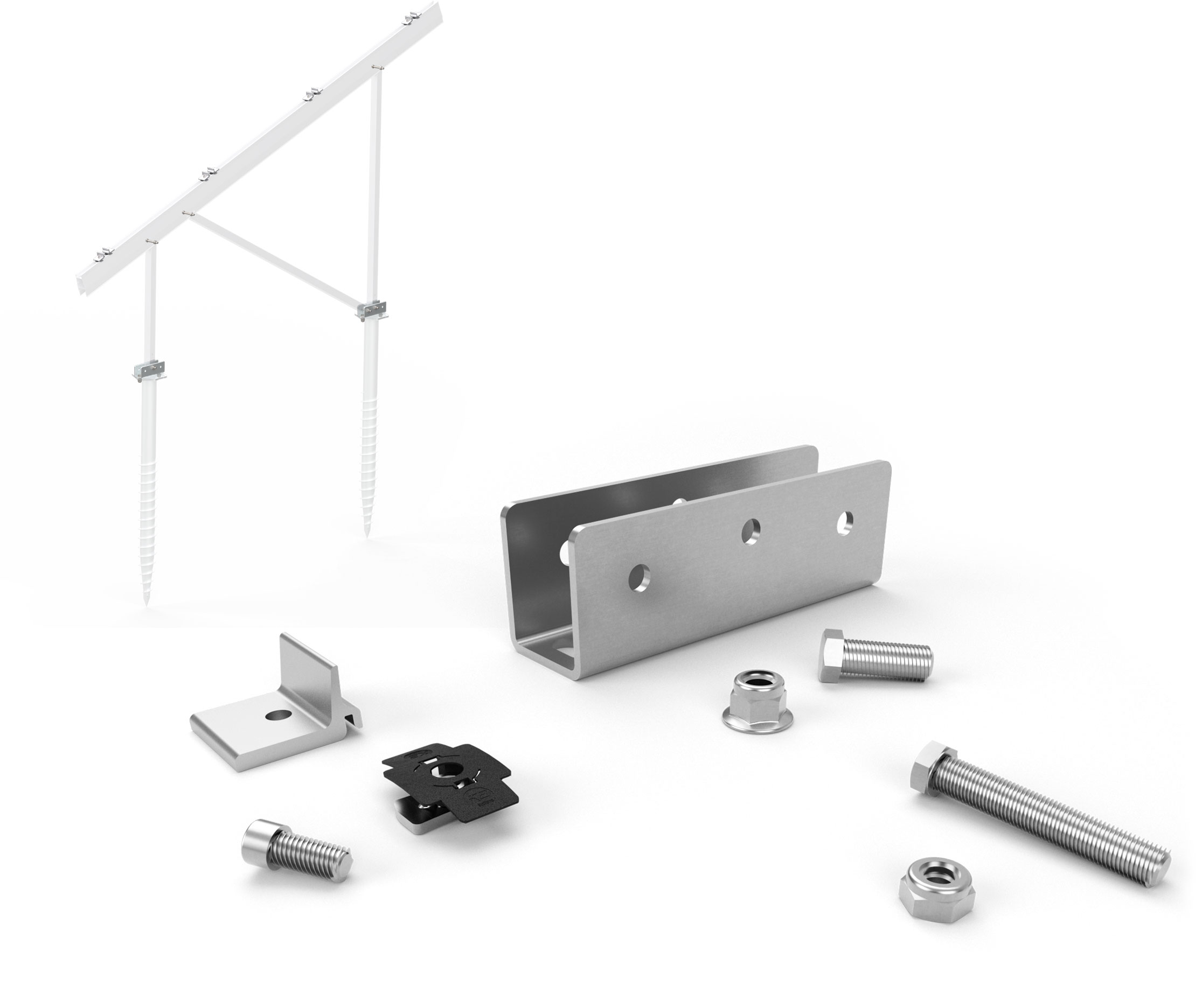 K2 N-Rack Kit für die Anbindung an Schraubfundamente