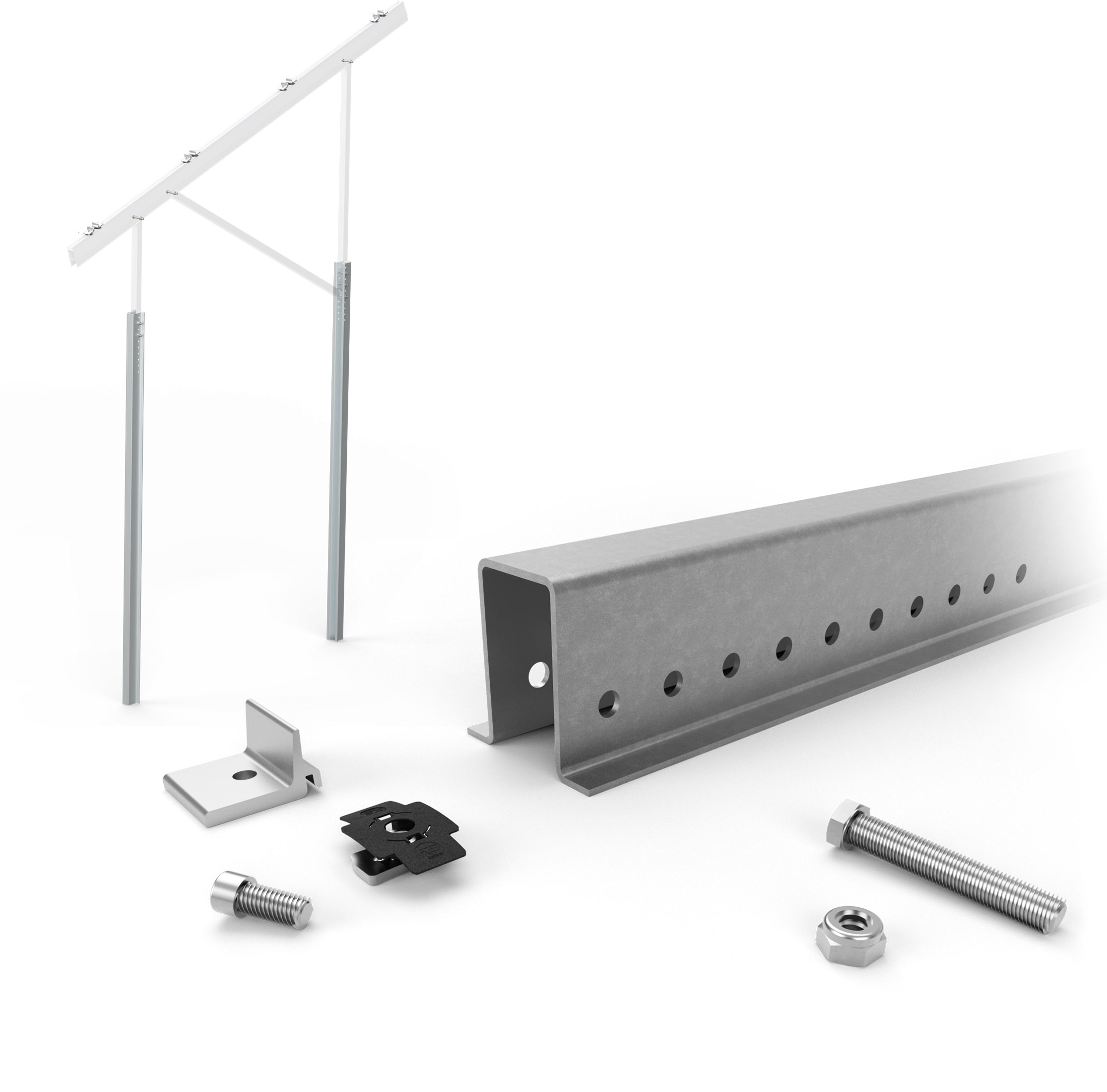 K2 N-Rack Kit für die Anbindung an Rammfundamente