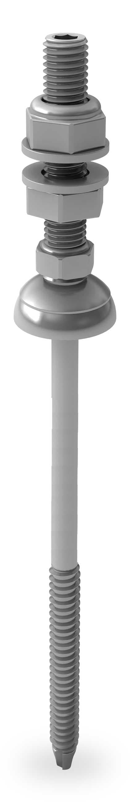 K2 Solarbefestiger mit Faserzement Dichtung 8x195/50 für Stahl Unterkonstruktion