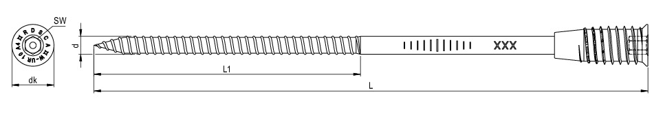 K2 Distanzdübelschraube RDS-CA 10x210