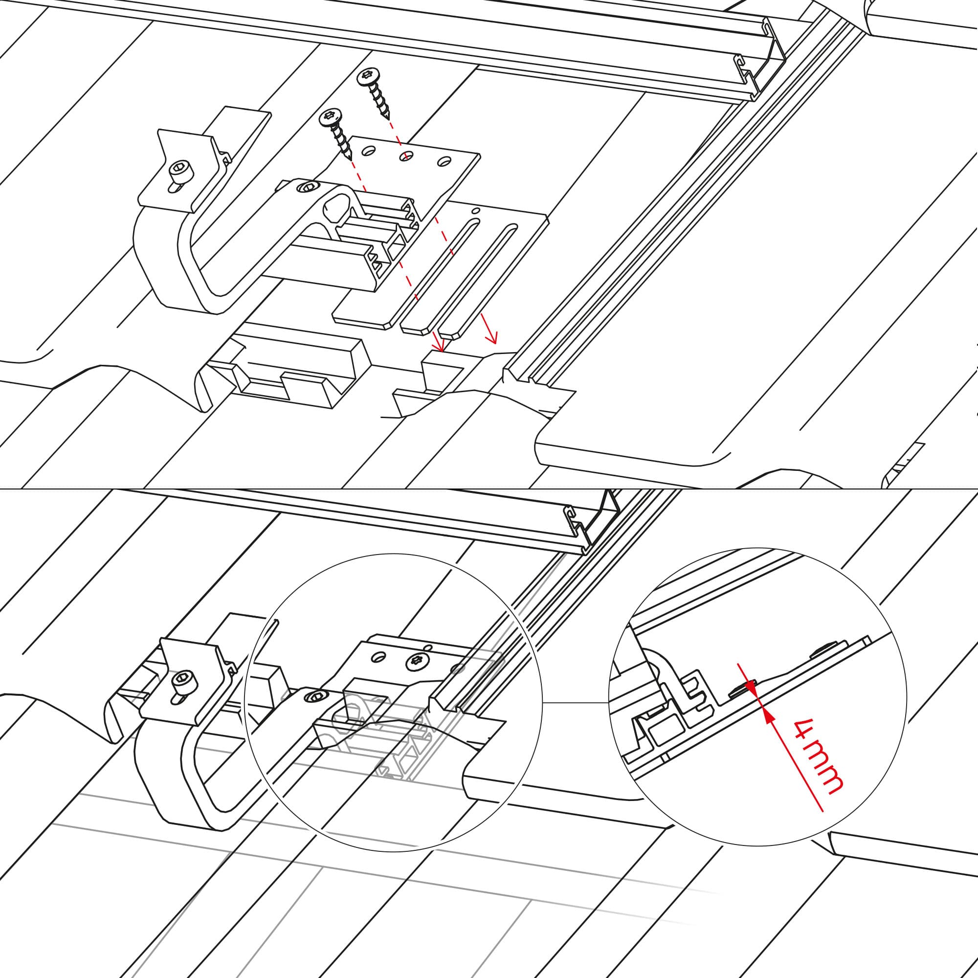 K2 Dachhaken Ausgleichsplatte 4mm