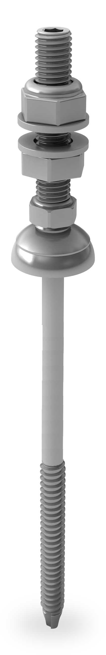 K2 Solarbefestiger mit Faserzement Dichtung 8x195/50 für Stahl Unterkonstruktion