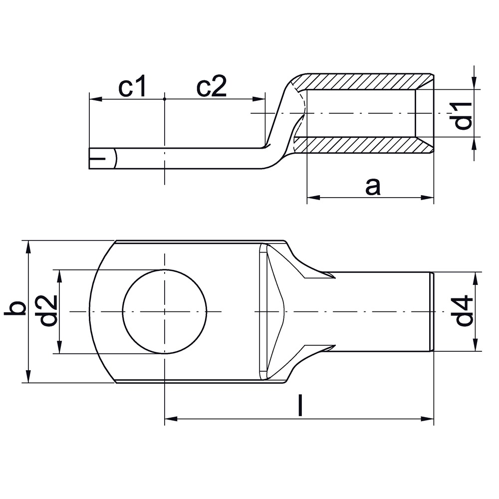 Klauke Rohrkabelschuh SR168 16mm² M8 galvanisch verzinnt zum Schutz gegen Korrosion