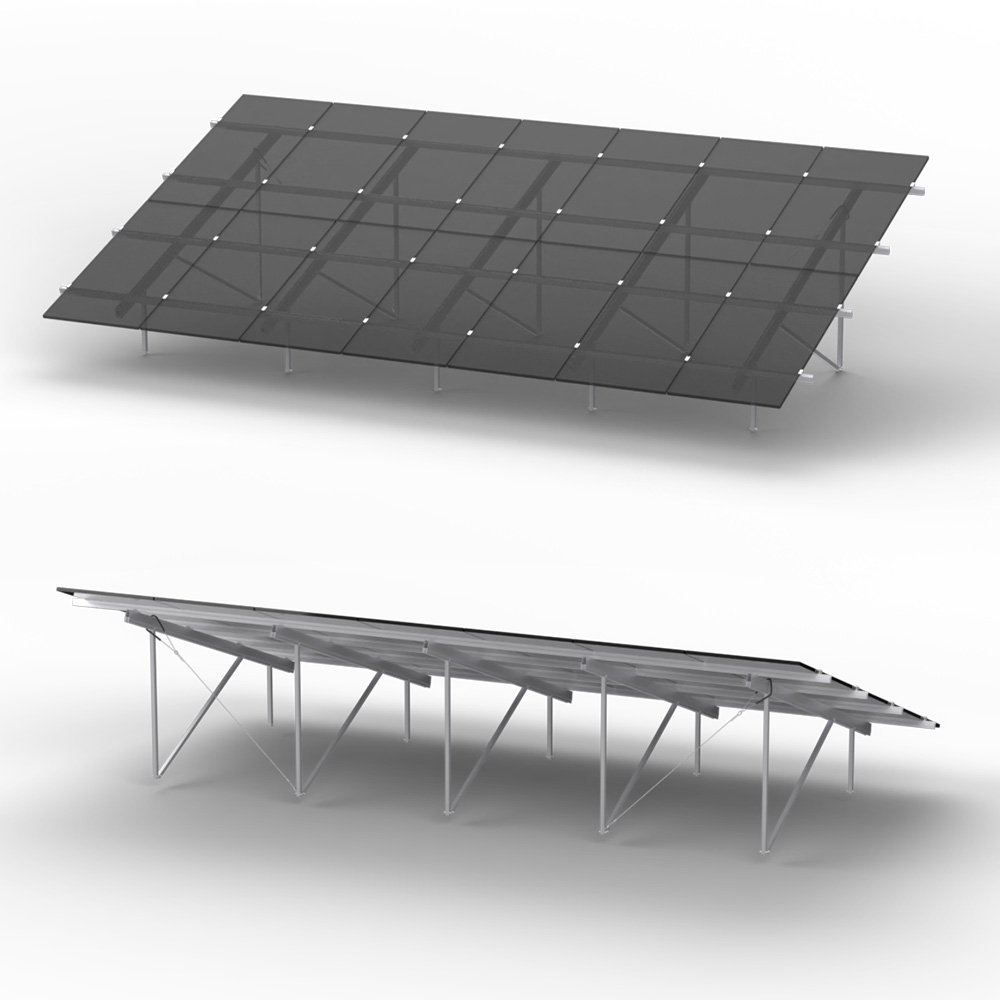 K2 N-Rack Kit für 2x7 Module mit einer Länge > 1905 mm.