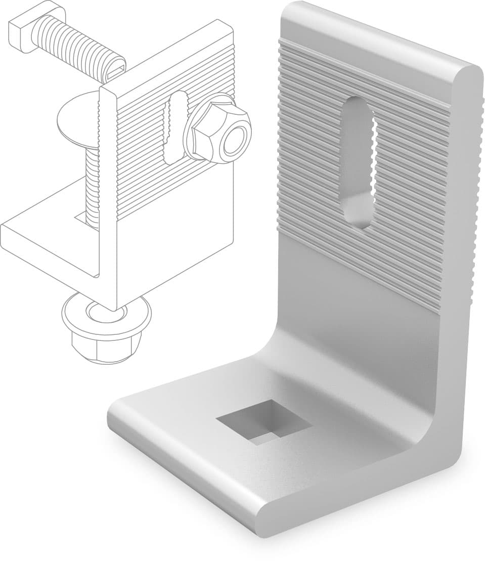 K2 L-Adapter SingleRail Set zur Anbindung der SingleRail an SolidHook Dachhaken